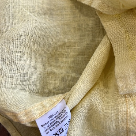 Janie and jack linen yellow roll cuff button down shirt - Picture 4 of 5